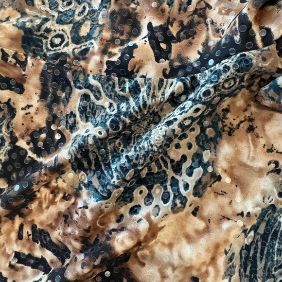 Y2K Only Nine Sleeveless Blouse Abstract Animal Print & Sequin Embellishments M - Picture 9 of 12